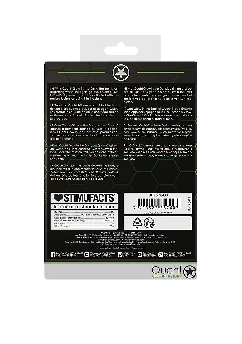 Cockring Ball Strap Glow – Ouch! Bondage met Twist