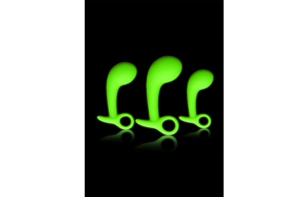 Prostaat Set Van 3 | Buttplugs 10,5 - 14 cm Glow in Dark