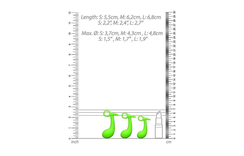 Prostaat Set Van 3 | Buttplugs 10,5 - 14 cm Glow in Dark