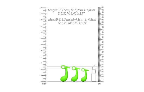 Prostate Set of 3 | Butt Plugs 10.5 - 14 cm Glow in the Dark