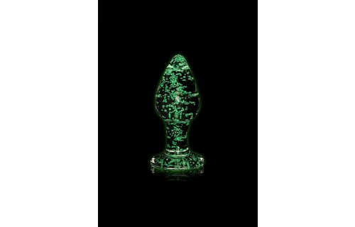Glas-Buttplug groß Glow in the Dark – einzigartiges Bondage-Vergnügen