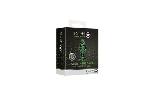 Glas-Buttplug groß Glow in the Dark – einzigartiges Bondage-Vergnügen