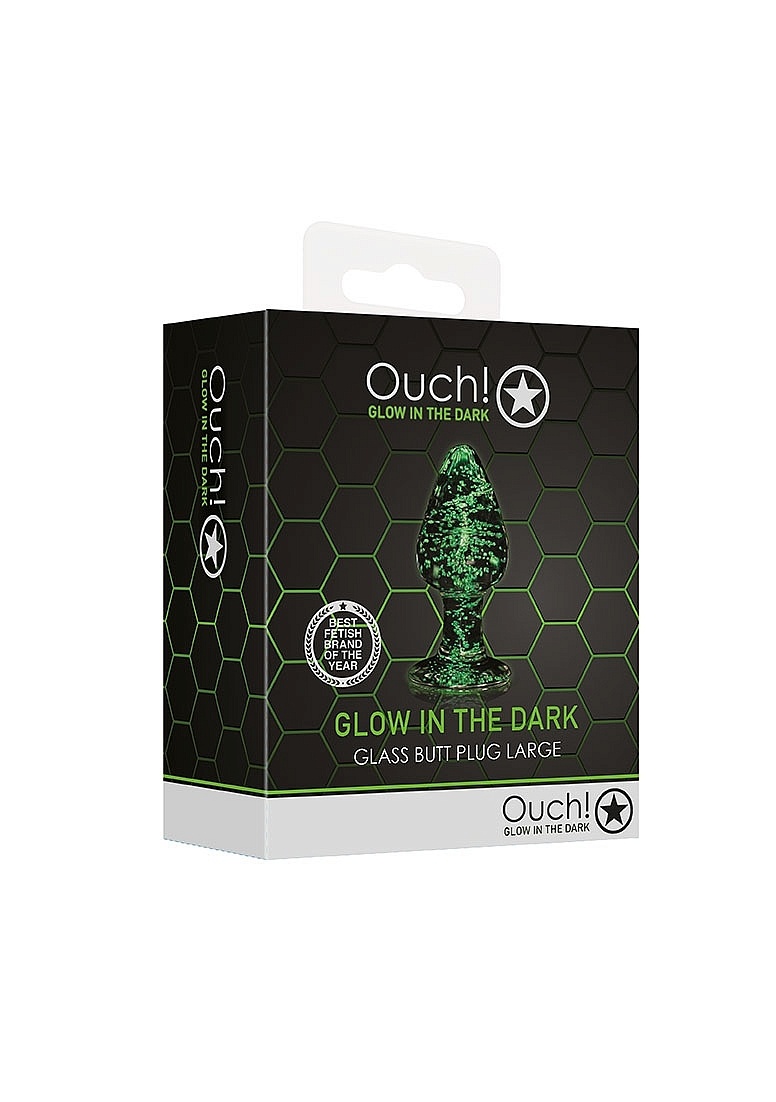 Glass Butt Plug Large Glow in the Dark - Unique Bondage Pleasure