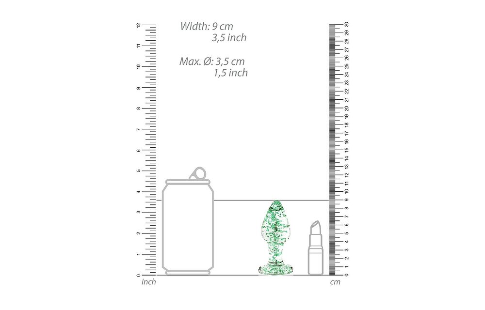 Glass Butt Plug Large Glow in the Dark - Unique Bondage Pleasure