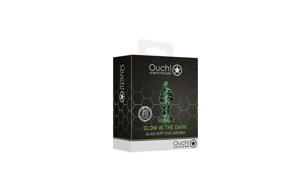 Glazen Buttplug 8 cm Glow in the Dark | Ouch! by Shots
