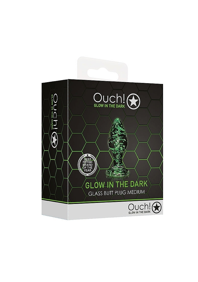 Glass Butt Plug 8 cm Glow in the Dark | Ouch! by Shots