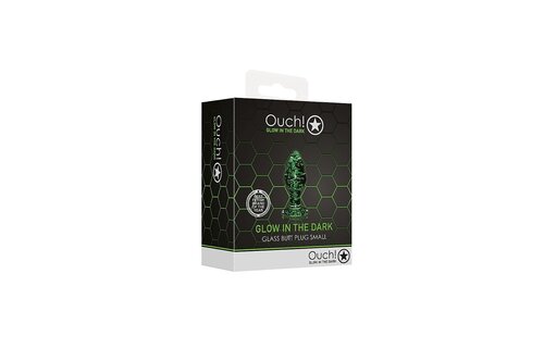 Glas-Buttplug 7 cm – Glow in the Dark Analvergnügen