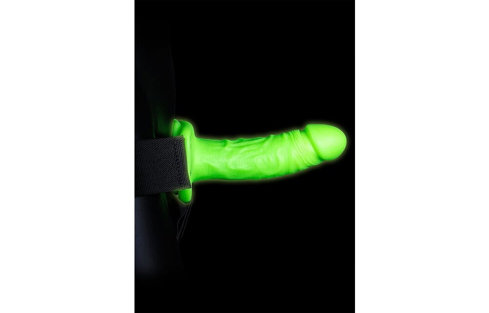 Realistischer Strap-On-Harness 18 cm – Glow in the Dark Fun