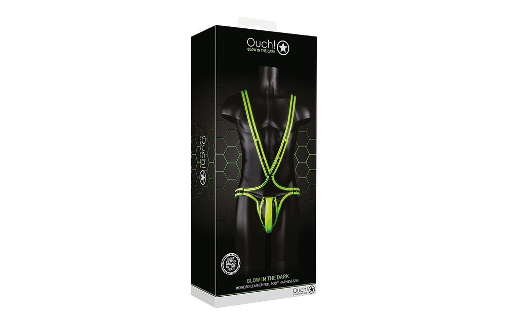 Glow In The Dark Harness Grün | Ouch! Bodybondage Stilvoll
