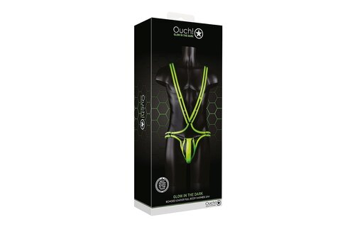 Glow In The Dark Harnas Groen | Ouch! Bodybondage Stijlvol