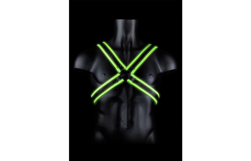 Ouch! Glow In The Dark Bondage Harness | Crotch Harness Green