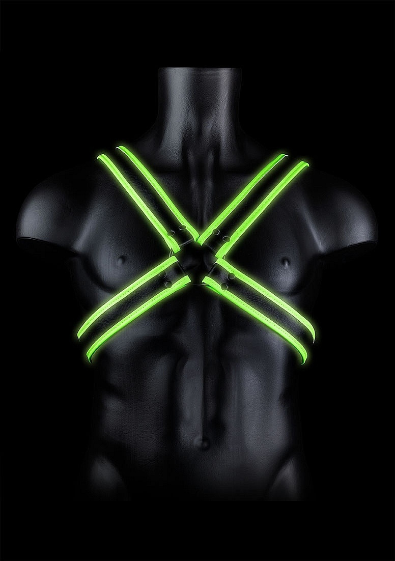 Ouch! Glow In The Dark Bondage Harness | Crotch Harness Green