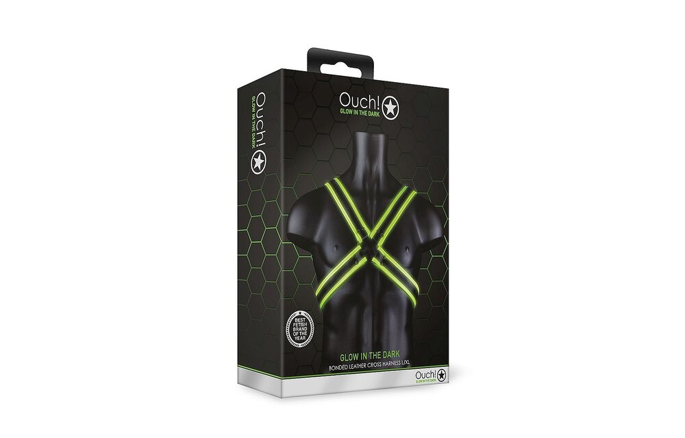 Ouch! Glow In The Dark Bondage Harness | Crotch Harness Green
