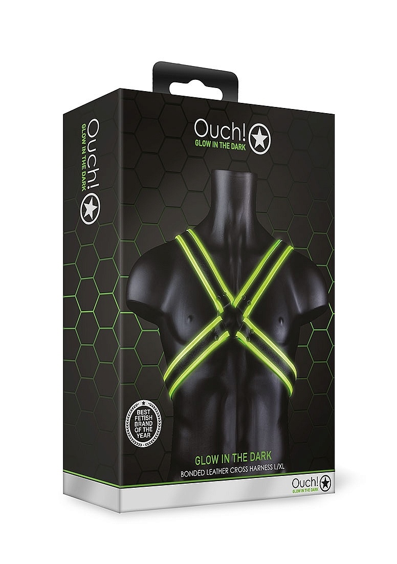 Ouch! Glow In The Dark Bondage Harness | Crotch Harness Green