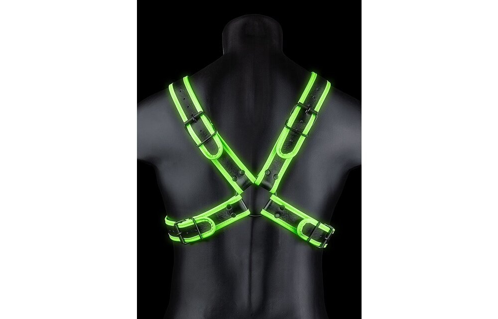 Ouch! Glow In The Dark Bondage Harness | Crotch Harness Green