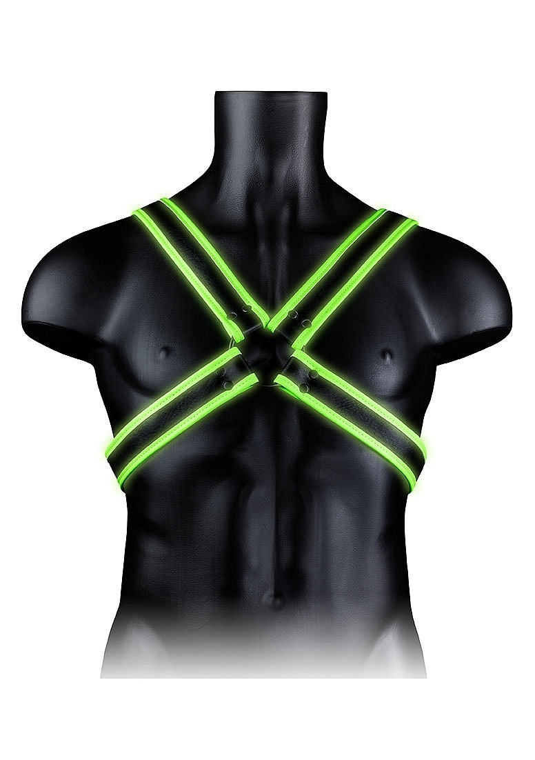 Ouch! Glow In The Dark Bondage Harness | Crotch Harness Green