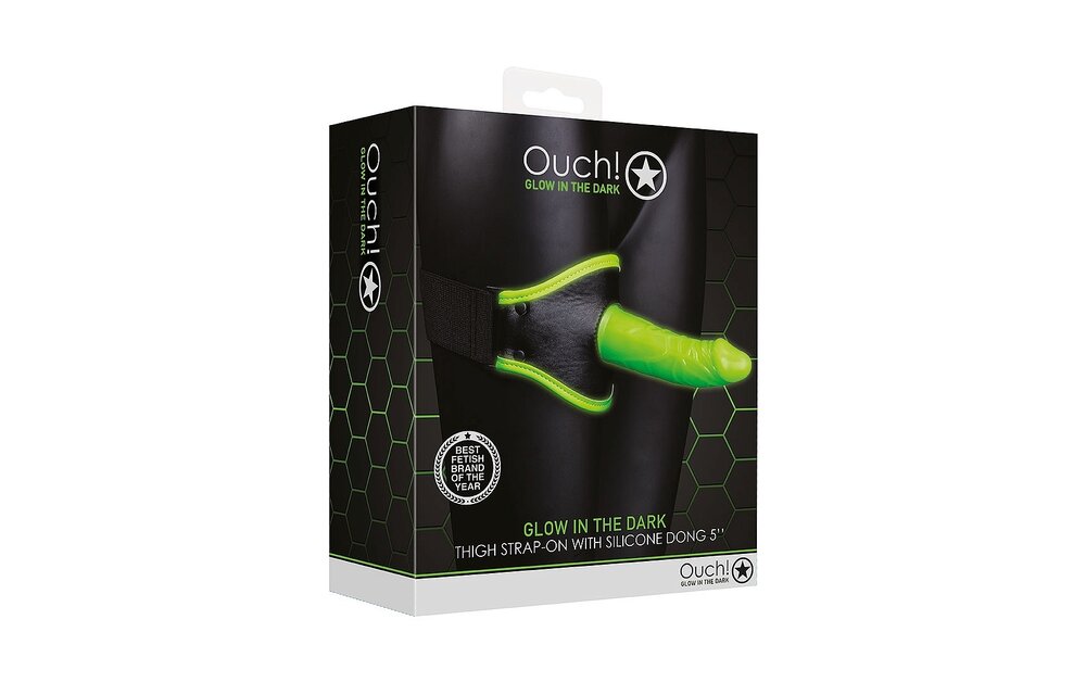 Dijband Ouch! Glow in the Dark 14,5 cm | Fluorescerend Bondage
