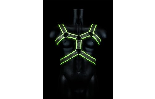 Body Armor Glow In The Dark | Ouch! Bondageharnas Groen