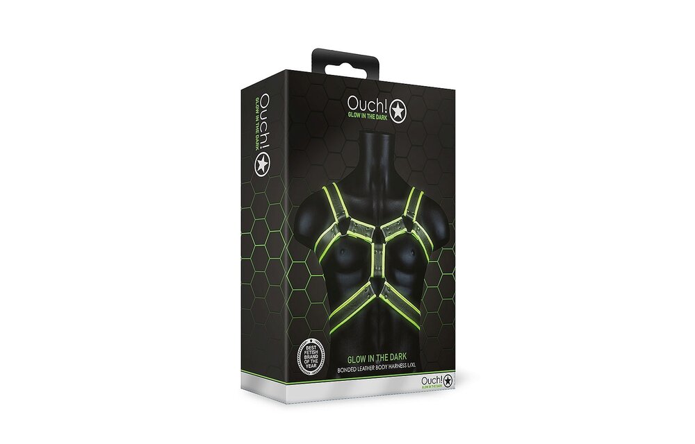 Body Armor Glow In The Dark | Ouch! Bondageharnas Groen