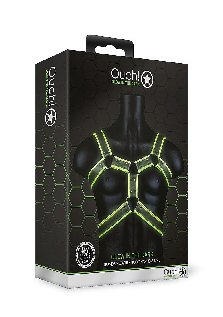 Body Armor Glow In The Dark | Ouch! Bondageharnas Groen