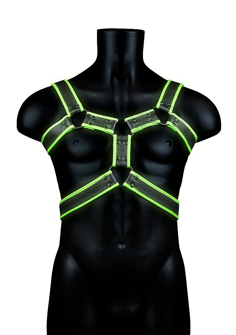 Body Armor Glow In The Dark | Ouch! Bondageharnas Groen