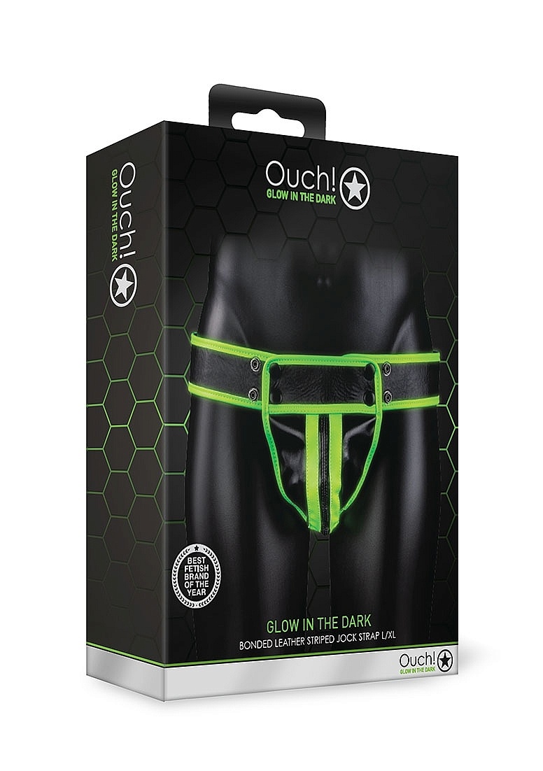 Gestreifter Ouch! Glow in the Dark Jockstrap – Bondage-Stil