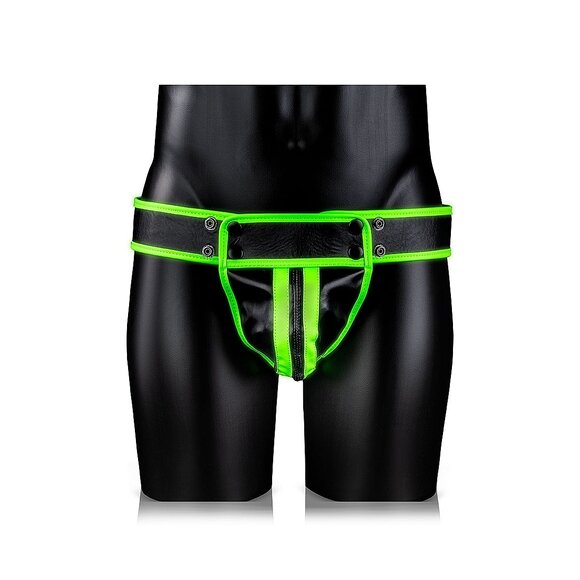 Gestreepte Ouch! Glow in the Dark Jockstrap – Bondage Stijl