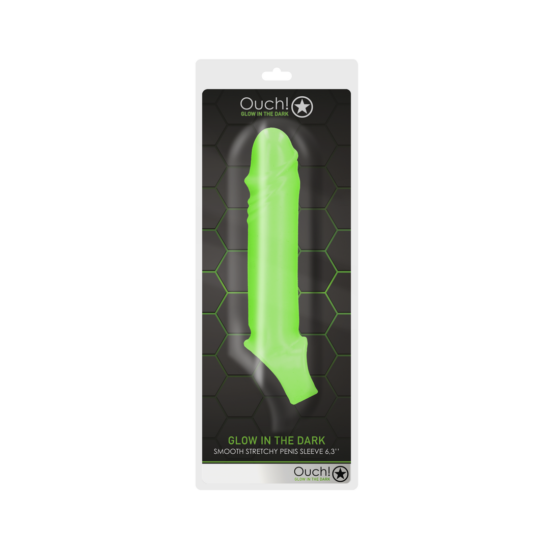 Smooth Thick Stretchable Penis Sleeve with Glow Effect Green