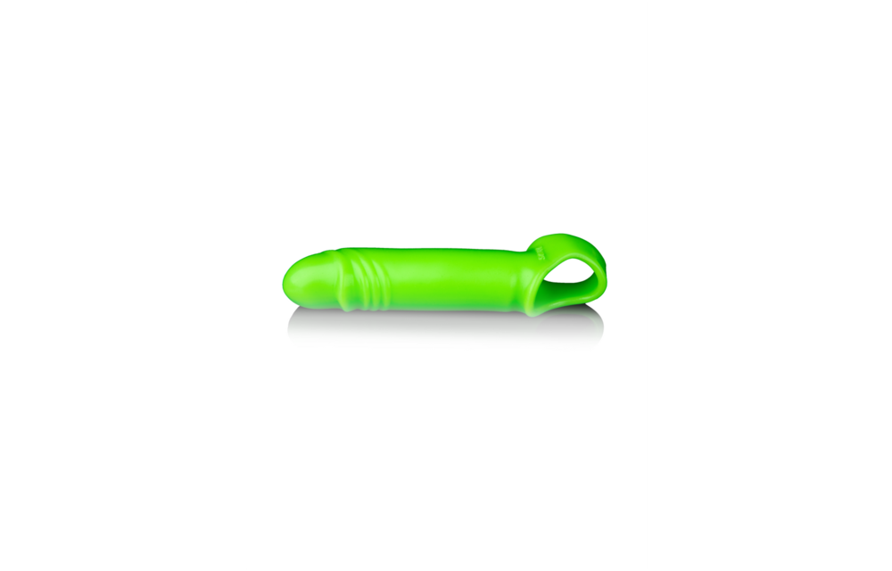 Gladde Dikke Rekbare Penis Sleeve met Glow-effect Groen
