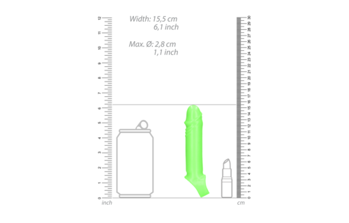 Smooth Thick Stretchable Penis Sleeve with Glow Effect Green