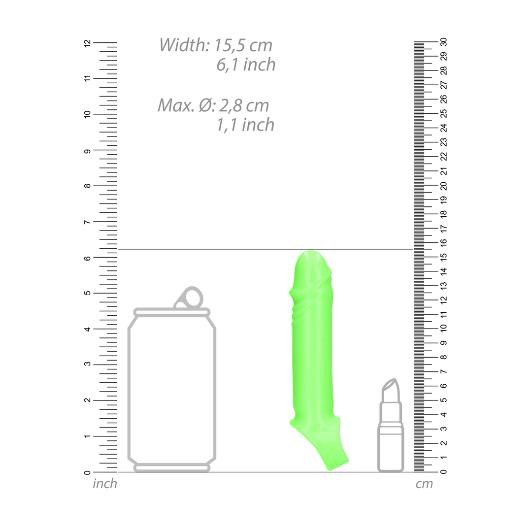 Smooth Thick Stretchable Penis Sleeve with Glow Effect Green