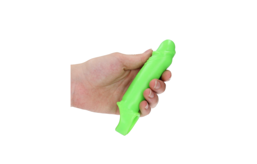 Smooth Thick Stretchable Penis Sleeve with Glow Effect Green