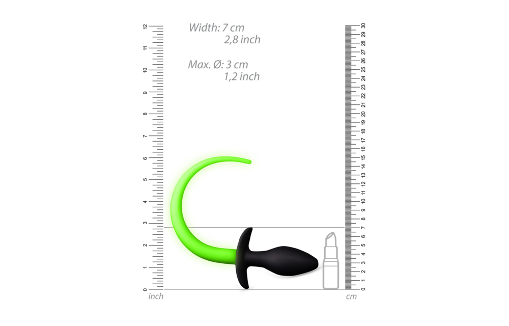 Puppy Staart Plug Glow in the Dark - Speels & Stoer!