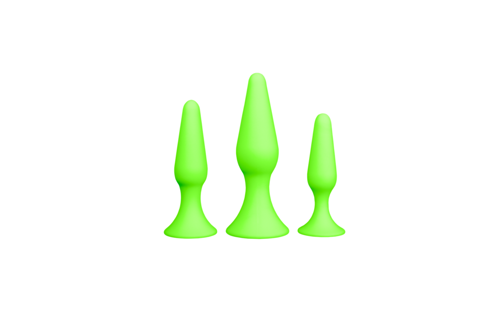 Ouch! Glow in the Dark Butt Plug Set 10 cm – Anale Plezier