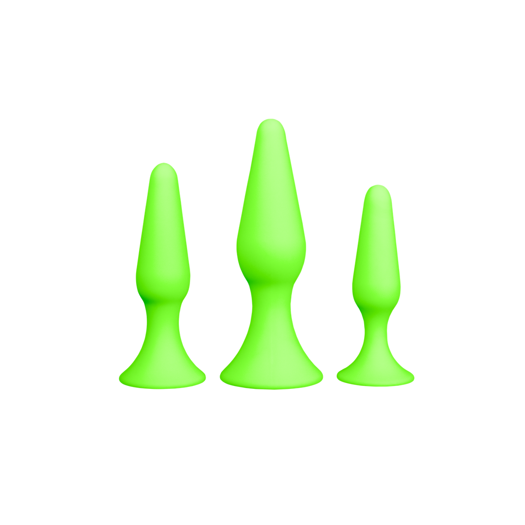 Ouch! Glow in the Dark Butt Plug Set 10 cm – Anale Plezier