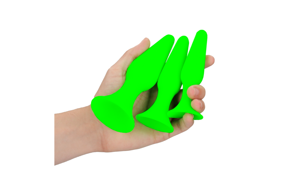 Ouch! Glow in the Dark Butt Plug Set 10 cm – Anale Plezier