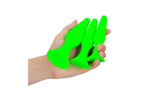Ouch! Glow in the Dark Butt Plug Set 10 cm – Anale Plezier