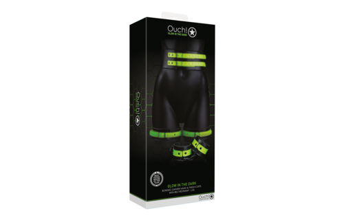 Dijbeenboeien Met Riem & Handboeien Glow In The Dark Groen