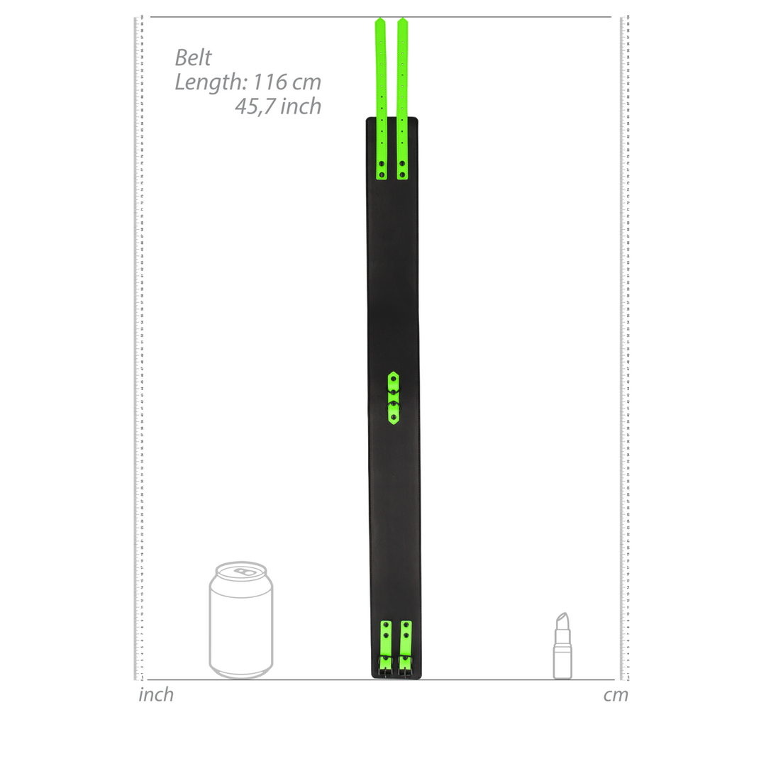 Dijbeenboeien Met Riem & Handboeien Glow In The Dark Groen