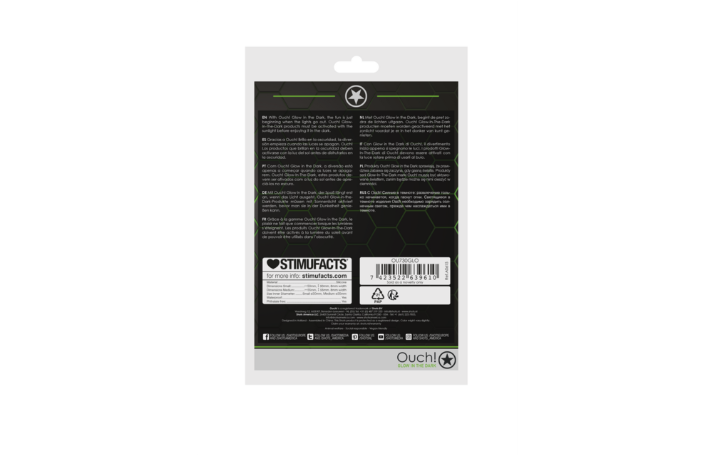 Cockring Set Glow in the Dark - 2 Stuks Ouch! Siliconen