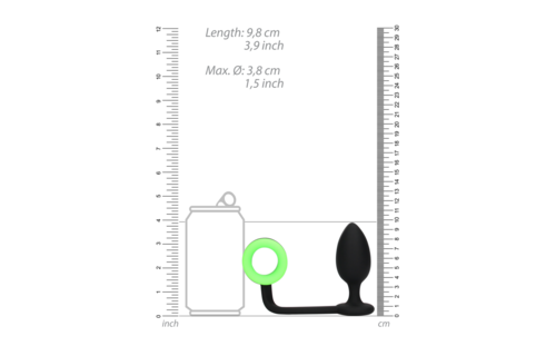 Butt Plug with Cock Ring 4.3 cm Glow in the Dark – Ouch!