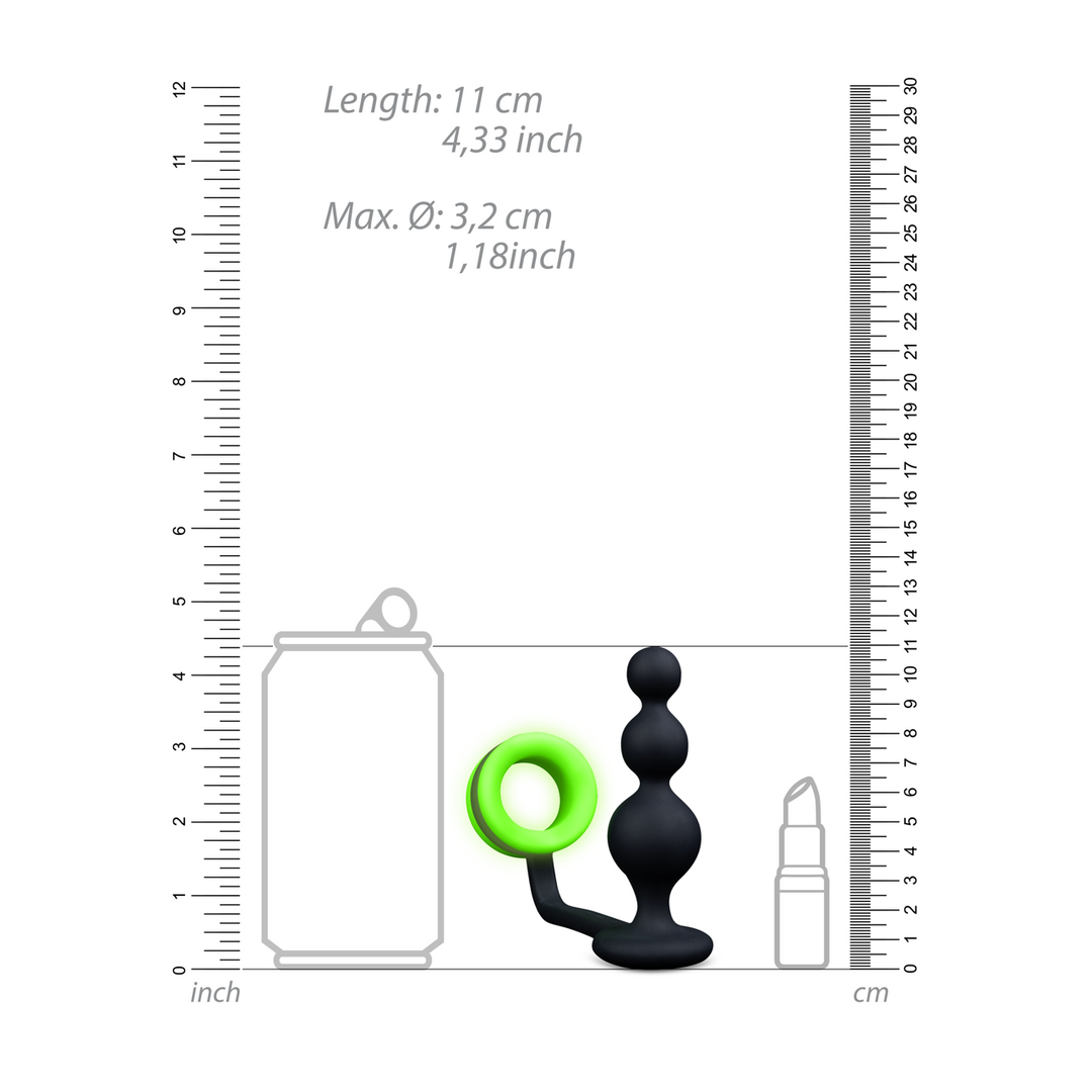 Butt Plug mit Perlen und Cockring