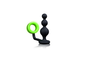 Perlen-Buttplug mit Cockring – Ouch! Glow in the Dark