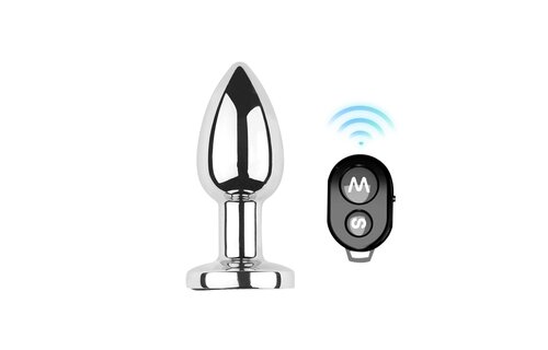 Vibrerende Stalen Buttplug Medium