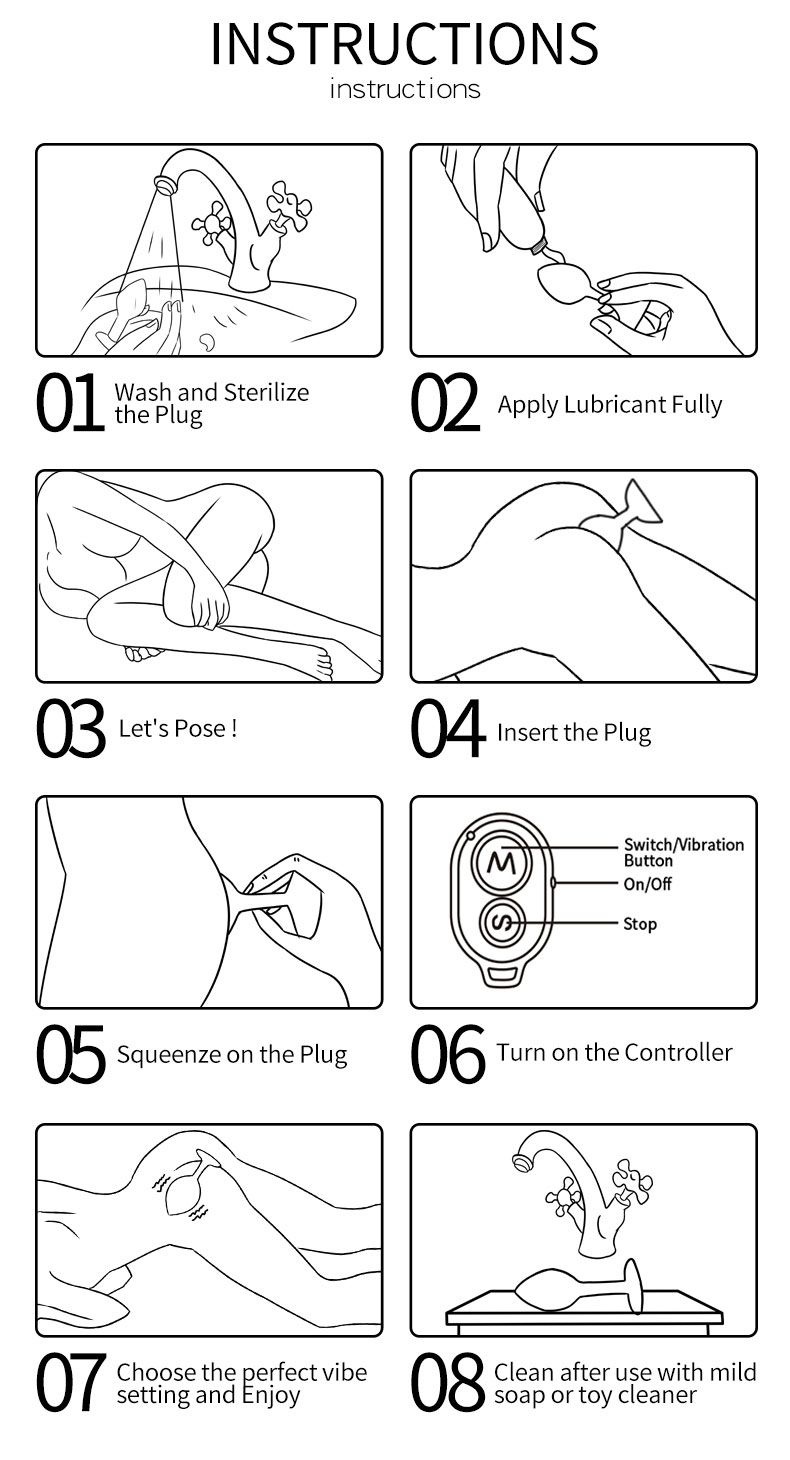 Vibrating Steel LED Buttplug Small