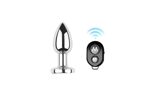 Vibrating Steel LED Butt Plug Small 7.1 cm with RGB Lights