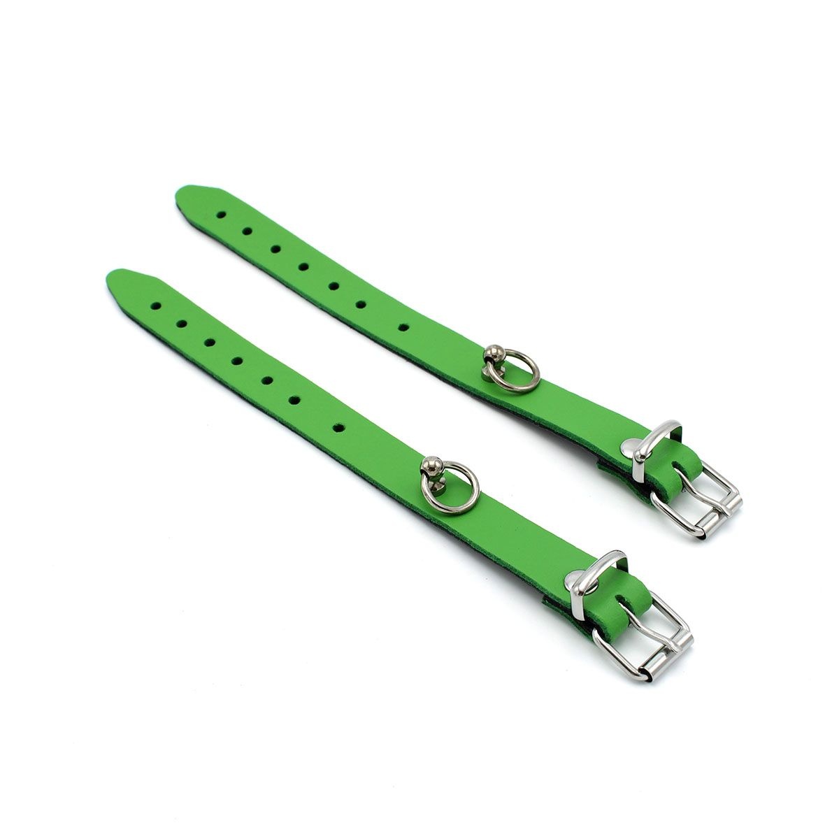 Leren Handboeien Mini O-ring Groen