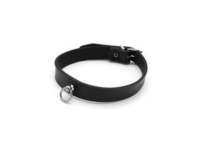 Leather Collar Mini O-Ring Black