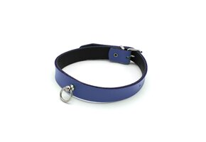 Lederhalsband Mini O-Ring Blue
