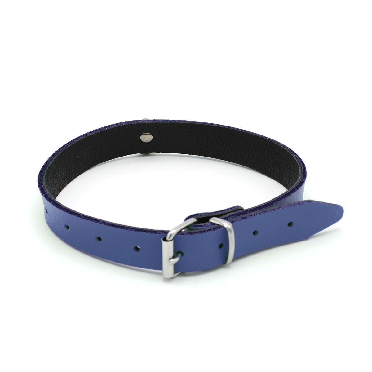 Lederhalsband Mini O-Ring Blue